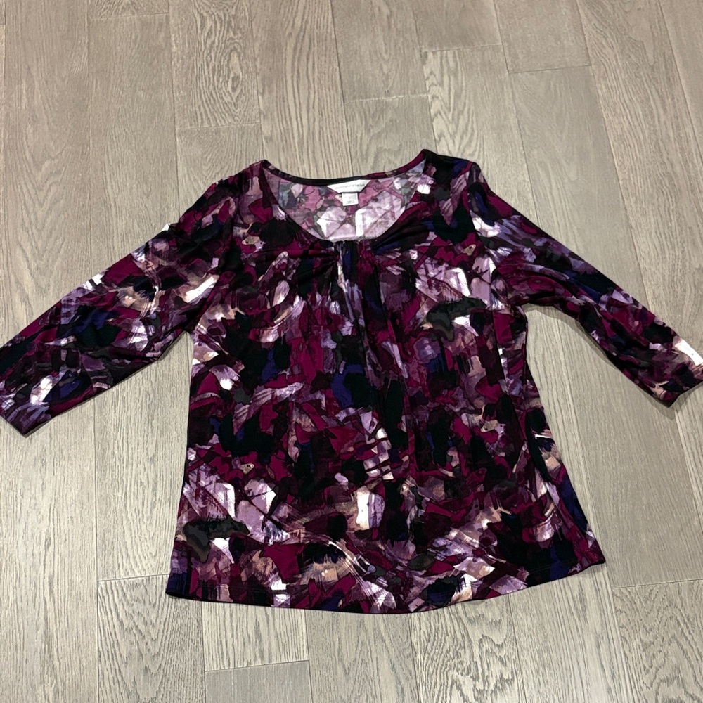 Christopher & Banks Purple Abstract Blouse